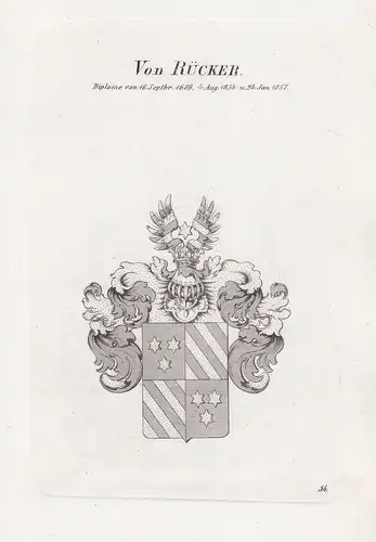Von Rücker. - Wappen coat of arms Heraldik heraldry