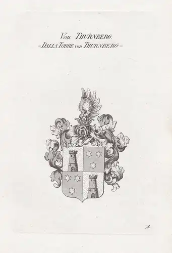 Von Thurnberg. -Dalla Torre von Thurnberg- - Thunberg Thurnberg Dalla Torre Wappen coat of arms Heraldik heral