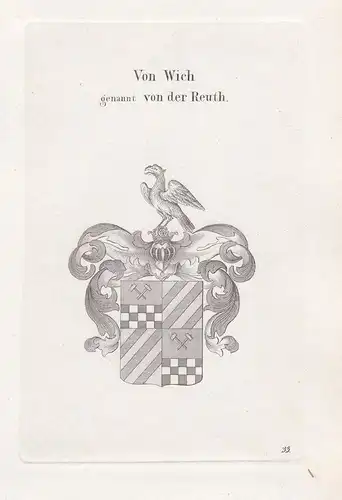 Von Wich. genannt von der Reuth. - Wappen coat of arms Heraldik heraldry