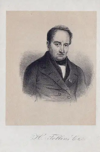 H. Tollens Czl. - Hendrik Tollens (1780-1856) Dutch author poet Rotterdam Rijswijk Portrait