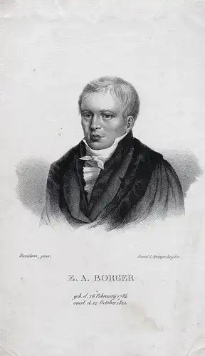 E. A. Borger - Elias Annes Borger (1784-1820) Dutch Professor scholar Leiden Ketwijk theologian Portrait