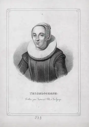 Tesselschade - Maria Tesselschade Visscher (1594-1649) Dutch poet engraver Portrait