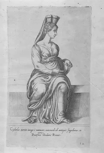 Cybeles turrita imago e marmore, cuiusmodi ab antiquis fingebatur.... - Cybele Ancient Greece Rome statue Myth