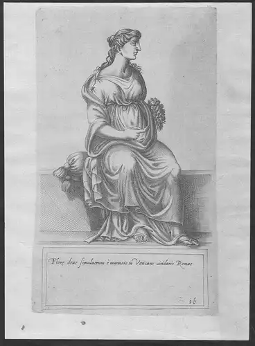 Flore deae simulacrum e marmore in Vaticano uiridario Romae. - Flora mythology Ancient Roman statue goddess Ro