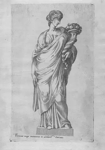 Fortunae imago marmorea in uiridario faticano. - Fortuna goddess Roman statue Statue Ancient Rome Mythologie m