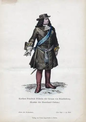 Kurfürst Friedrich Wilhelm der Grosse von Brandenburg. (Kostüm des Hosenband-Ordens). - Friedrich Wilhelm Kurf