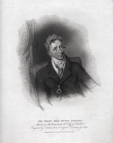 The Right Hon: Henry Grattan - Henry Grattan (1746-1820) Irish Politician Ireland Irland Portrait