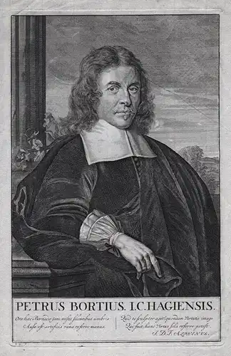 Petrus Bortius I. C. Hagiensis - Pieter Bort (1615-1674) Dutch scholar author Den Haag the Hague Holland Portr