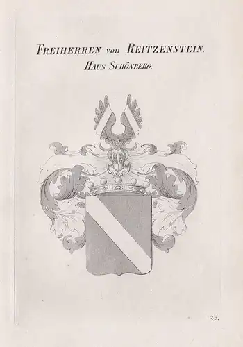 Freiherren von Reitzenstein. Haus Schönberg. - Wappen Adel coat of arms Heraldik heraldry