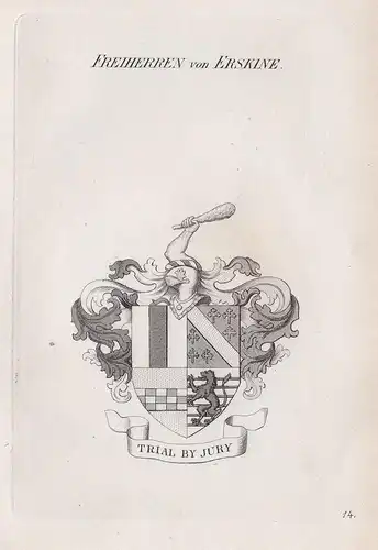 Freiherren von Erskine. - Wappen Adel coat of arms Heraldik heraldry