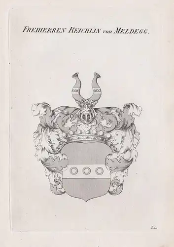 Freiherren Reichlin von Meldegg. - Wappen Adel coat of arms Heraldik heraldry