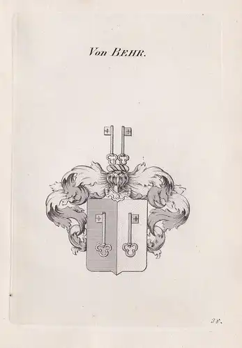 Von Behr. - Wappen Adel coat of arms Heraldik heraldry