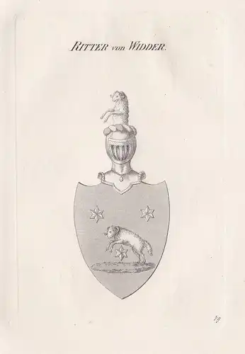 Ritter von Widder. - Wappen Adel coat of arms Heraldik heraldry