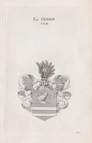Von Geiger. - Wappen Adel coat of arms Heraldik heraldry
