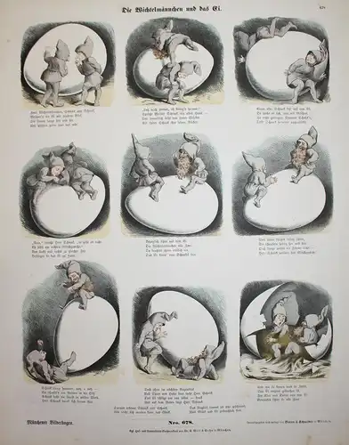 Die Wichtelmännchen und das Ei. - Wichtelmännchen und das Ei Münchener Bilderbogen Nr. 678