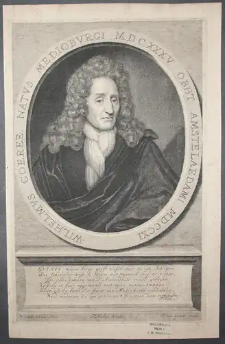 Wilhelmus Goeree Medioburgi... - Willem Goeree (1635-1711) Dutch antiquarian bookseller editor Amsterdam Portr