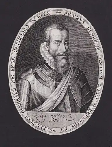 Petrus Henricus Fontium Comes Gubernator... - Pedro Henriquez de Acevedo (1525-1560) Zamora Fuentes Milano Por