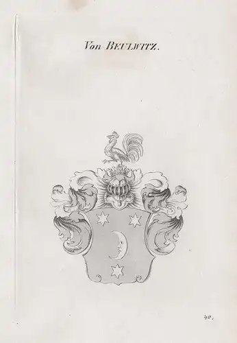 Von Beulwitz. - Wappen Adel coat of arms Heraldik heraldry
