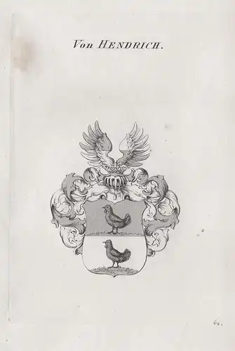 Von Hendrich. - Wappen Adel coat of arms Heraldik heraldry