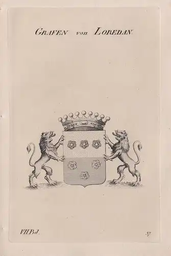 Grafen von Loredan. - Wappen Adel coat of arms Heraldik heraldry