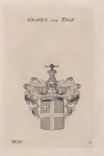 Grafen von Tige. - Wappen Adel coat of arms Heraldik heraldry