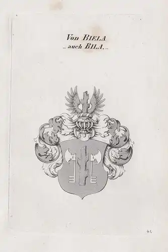 Von Biela, auch Bila. - Bila Wappen Adel coat of arms Heraldik heraldry