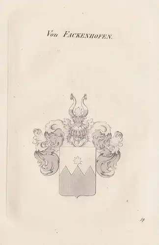 Von Fackenhofen. - Wappen Adel coat of arms Heraldik heraldry