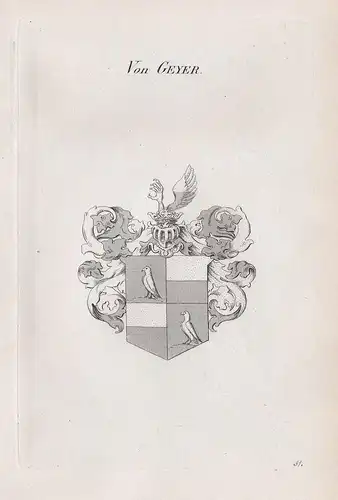 Von Geyer. - Geier Wappen Adel coat of arms Heraldik heraldry