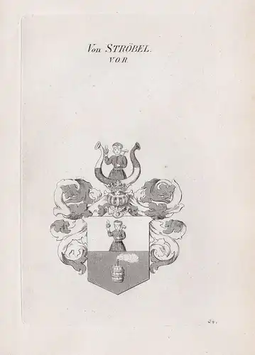 Von Ströbel. - Wappen Adel coat of arms Heraldik heraldry
