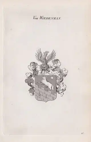 Von Wiedeman. - Wiedemann Wappen Adel coat of arms Heraldik heraldry
