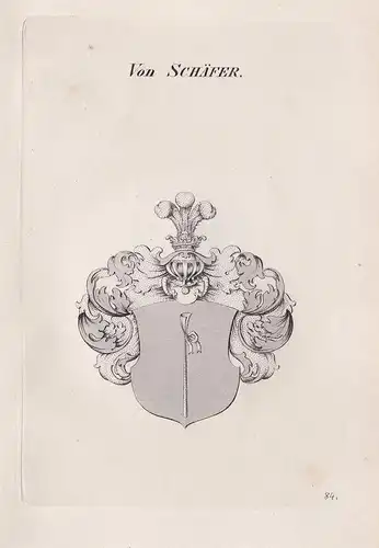 Von Schäfer. - Wappen Adel coat of arms Heraldik heraldry