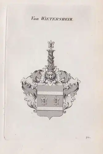 Von Wietersheim. - Wappen Adel coat of arms Heraldik heraldry