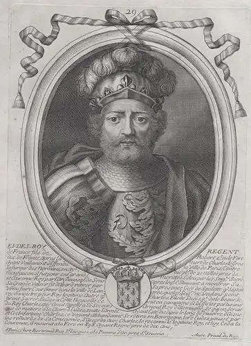 Eudes, Roy Regent... - Odo von Paris Odo of France (866-898) King of the Franks König der Franken Portrait