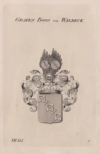 Grafen Boos von Waldeck. - Wappen Adel coat of arms Heraldik heraldry