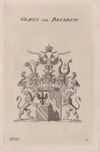 Grafen von Brunetti. - Wappen Adel coat of arms Heraldik heraldry
