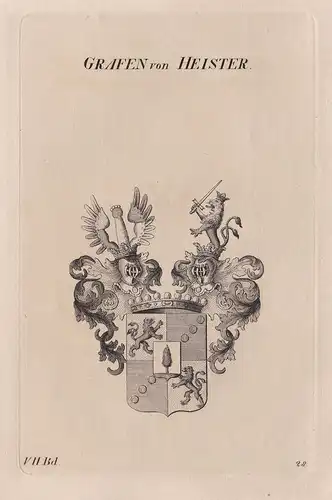 Grafen von Heister. - Wappen Adel coat of arms Heraldik heraldry