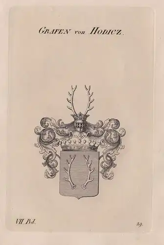 Grafen von Hodicz. - Wappen Adel coat of arms Heraldik heraldry
