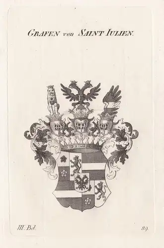 Grafen von Saint Julien. - Saint-Julien Wappen Adel coat of arms Heraldik heraldry