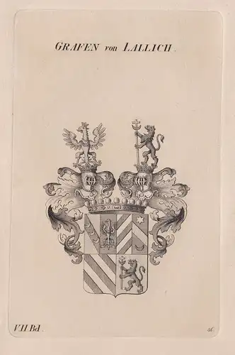 Grafen von Lallich. - Wappen Adel coat of arms Heraldik heraldry