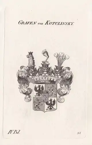 Grafen von Kotulinsky. - Kottulinsky Wappen Adel coat of arms Heraldik heraldry