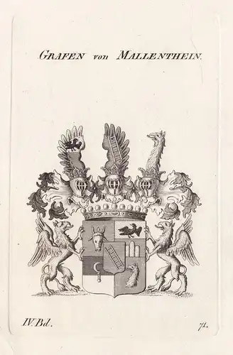 Grafen von Mallenthein. - Wappen Adel coat of arms Heraldik heraldry