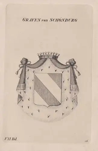 Grafen von Schönburg. - Schumburg Wappen Adel coat of arms Heraldik heraldry