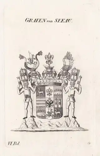 Grafen von Seeau. - Wappen Adel coat of arms Heraldik heraldry