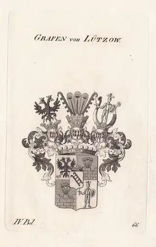 Grafen von Lützow. - Wappen Adel coat of arms Heraldik heraldry