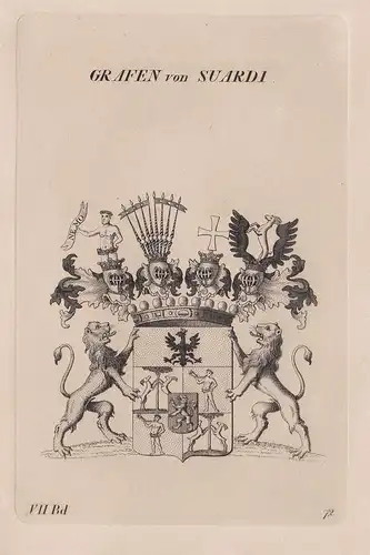 Grafen von Suardi. - Wappen Adel coat of arms Heraldik heraldry