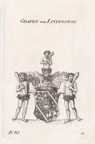 Grafen von Livingston. - Wappen Adel coat of arms Heraldik heraldry