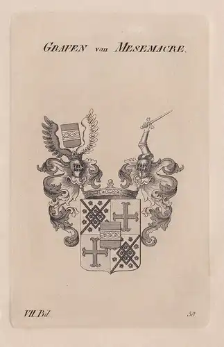 Grafen von Mesemacre. - Wappen Adel coat of arms Heraldik heraldry