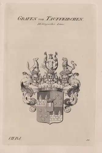 Grafen von Tauffkirchen. Klebingischer Linie. - Taufkirchen Wappen Adel coat of arms Heraldik heraldry
