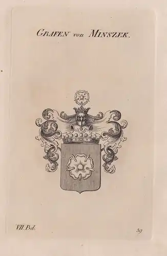 Grafen von Minszek. - Wappen Adel coat of arms Heraldik heraldry