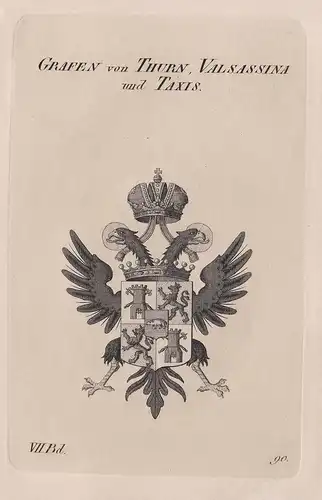 Grafen von Thurn, Valsassina und Taxis. - Wappen Adel coat of arms Heraldik heraldry